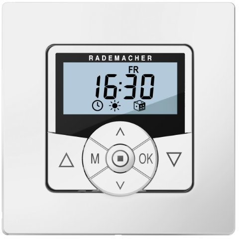 Rademacher Troll Comfort 3D Zeitschaltuhr 5635-UW, 3-Draht-Technik, Steuerung Rollladenmotor mit Raffstore-Funktion, Astroprogramm und Zufallsfunktion, für Rollladen, Ultraweiß/Weiß