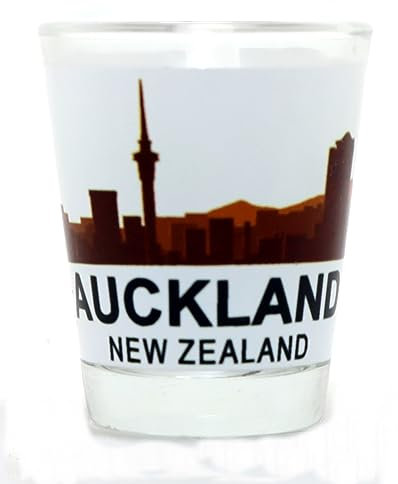 Auckland New Zealand Sunset Skyline Shot Glass