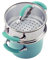 Rachael Ray Cucina – Ensemble multicuiseur vapeur anti-adhésif en porcelaine émaillée dure, 3 litres, bleu agave