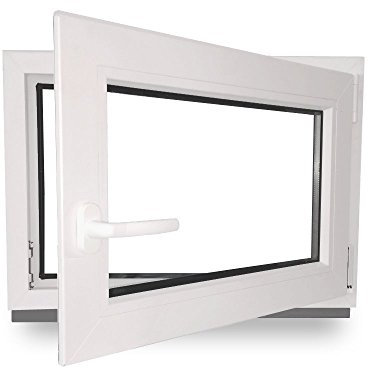 Kellerfenster - Kunststoff - Fenster - weiß - BxH: 110x60cm - DIN Links - 3-Fach-Verglasung - Wunschmaße ohne Aufpreis