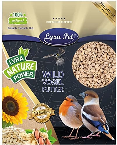 Lyra Pet® | 10 kg Sonnenblumenkerne Geschält Bruch | Wildvogelfutter Ganzjährig | Optimal für Jungtiere | Vogelfutter für Wildvögel | Wertvolles Streufutter | Energiespender für Sommer und Winter