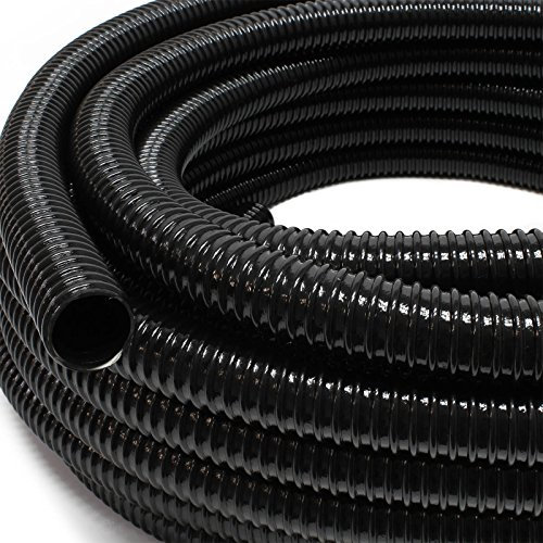 Wiltec Teichschlauch 5m Spiralschlauch 50 mm (2) schwarz, lichtundurchlässig, extrem biegsam Saugschlauch Druckschlauch