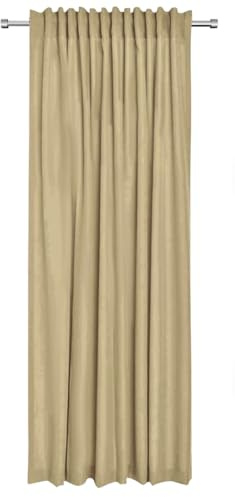 Rollmayer Vorhänge 2er Vivid Beige 3 135x215cm mit Tunnelband | Hochwertig, Blickdicht, Uni einfarbig, Gardinen Schal für Schlafzimmer