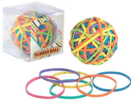 Alevar Kugel aus farbigen Gummibändern, 105 g, 170 Stück, Kugel 70 x 3 mm