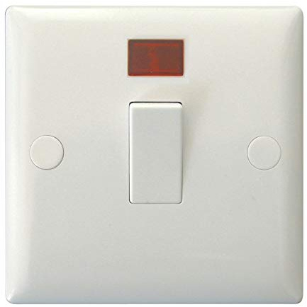 Varilight XO20NW Value Polar White 1 Gang 20A Double Pole Switch + Neon Indicator