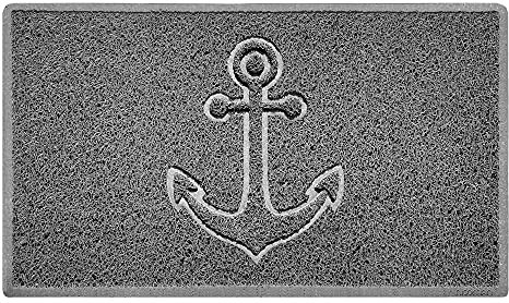 Nicoman Fußmatte mit Anker-Prägung, Schmutzfangmatte, Waschbar - (Nur für den Außenbereich geeignetn), Mittel (75x44cm), Grau, VC-DM-Embossed-Anchor-75x44-GY-UNB