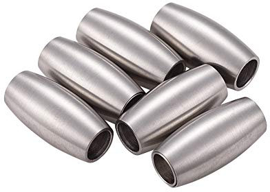 Airssory Magnetverschlüsse, 304 Edelstahl, matt, 21 x 10 mm, ovale Form, 21 x 10 mm, Magnetkonverter für Schmuck, Armbänder, Halsketten, passend für 6 mm Kordel, 10 Stück