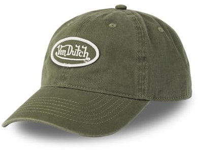 Von Dutch Kappe für Damen und Herren, 100 % Baumwolle, verstellbar, Grün, Weiß, Größe TU, kaki, Einheitsgröße