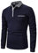 YCUEUST Men's Long Sleeve Polo Shirts Classic Stripe Casual Polo T-Shirts with Pocket Blue Large