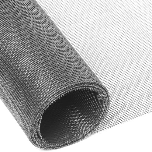 INTIRILIFE Fliegennetz aus Fiberglas Grau Meterware Breite 80cm Maschenweite 1,2mm - UV beständig Fliegengitter Insektenschutz Gitter Fenster für Balkontür Wohnzimmer Terrassentür, DIY-Schneiden
