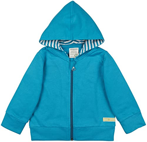 loud + proud Unisex Kinder met capuchon, GOTS gecertificeerd Jacke, Petrol, 122-128 EU
