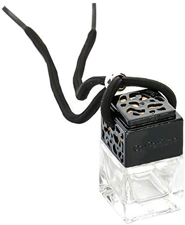 Zhuodingsen 5 StüCk Quadratische Glasflasche FüR Diffusor, Auto ParfüM Leere Flasche RüCkspiegel Ornament ParfüM AnhäNger Lufterfrischer Auto-Styling, Schwarz
