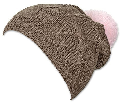 Sterntaler Baby-Mädchen Strickmütze Bunter Bommel Mütze, Braun, 53