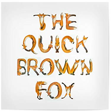 artboxONE Poster 20x20 cm Typografie The Quick Brown Fox hochwertiger Design Kunstdruck - Bild Fuchs Alphabet braun