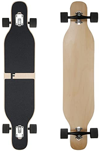 FunTomia Longboard mit 2 Flex Stufen Skateboard Drop Through Cruiser Komplettboard Mach1 Speed Kugellager T-Tool