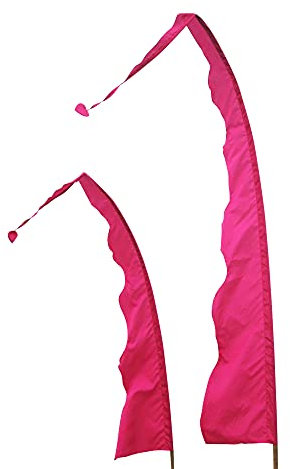 DEKOVALENZ - Balifahne WAVE, Stoff ohne Stange, versch. Farben+Längen, Fahnenlänge:5 Meter, Farbe:pink/fuchsia