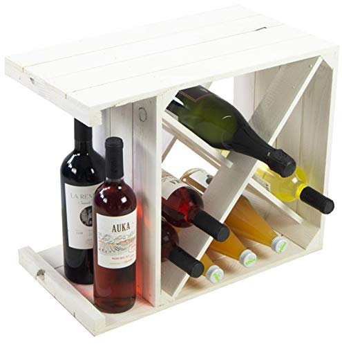 Kistenkolli Altes Land Weinregalkiste X weiß/Natur/geflammt Maße 50x40x27cm Regalkiste Flaschenablage Weinschrank Weinkiste Flaschenkiste (Weinregal X weiß)