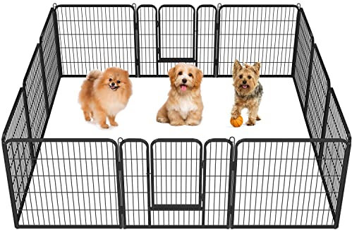 costoffs Foldable Dog Playpen Heavy Duty Pet Pen for Small Animals Cat Rabbit Play Fence 80cm High 12 Panel