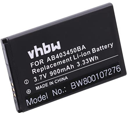 vhbw Batterie Remplacement pour Samsung AB463446BU, AB403450DU, BEX279HSA pour téléphone Portable (900mAh, 3,7V, Li-ION)