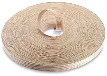WoodPress® 15mm Real Red Oak Wood Wood Pre-Glued Veneer Edging Tape – 50m Trade Roll – Iron-On Wood Application