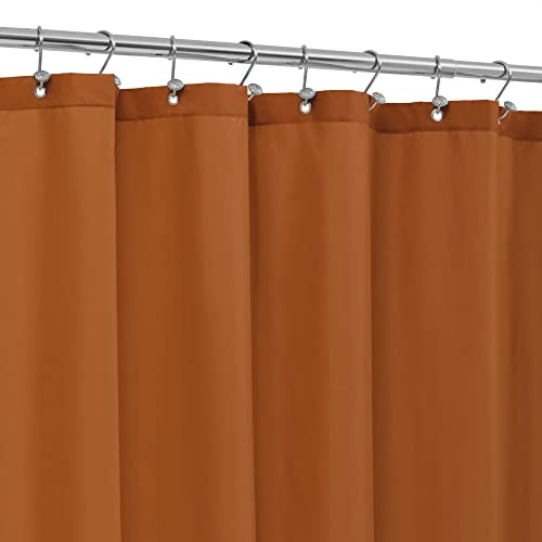 Alyvia Spring Duschvorhang-Einlage aus Stoff, wasserdicht, weicher & Leichter Duschvorhang mit Magneten für schmale Duschkabinen, maschinenwaschbar, 91 x 183 cm, Burnt Orange