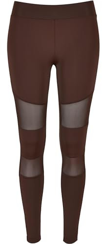 Urban Classics Damen Ladies Tech Mesh Leggings Yoga Pants, Brown, 4XL