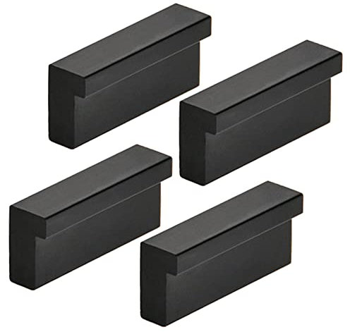 4 Stück Schrank Türgriffe,Möbelgriff für Küche Schublade Schwarz L stangengriff Türgriffe Schrankgriffe,Aluminiumlegierung Schrankgriffe,Für Tür,Schublade,Schrank (Lochabstand 32mm)