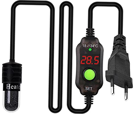 Mini-Aquarium-Heizstab 25W für 1-3 Gallonen, tauchfähiger Aquariumheizer mit Digitalanzeige, einstellbarer Temperatur, Quarzglas, energiesparend, kompakte Größe, geeignet für Süß- und Salzwasser