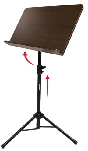 Gator Frameworks Wooden Sheet Music Stand Designed for Soloists and Recital Performers with Tripod Base, Cherry Wood Bookplate (GFW-MUS-4000)