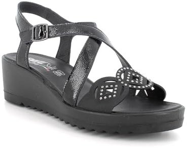 Enval Soft D.Calypso ENVAL, Sandali con Zeppa Donna, Nero, 41 EU
