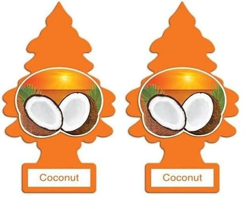 Little Trees Air Freshener Tree MTR0053 Coconut Fragrance For Car Home Boat Caravan - Single Pack (Pack of 2)
