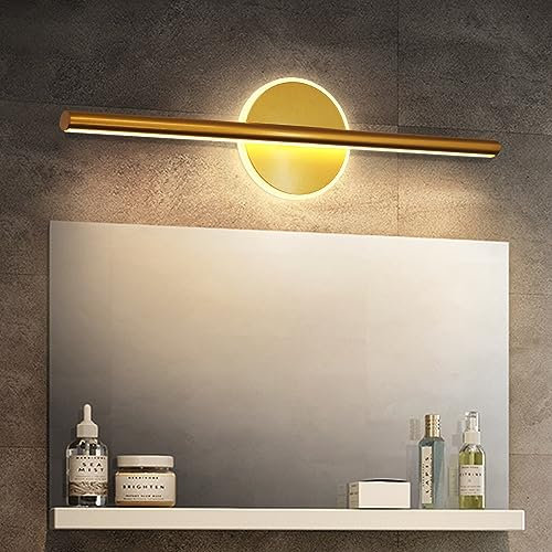 LDIEUWUET Modern LED Spiegelleuchte Spiegellampe Wandleuchte, Badezimmer, Moderne lineare Lange LED Waschtisch Wandleuchte Gold für Badezimmer,Make Up Spiegel Licht Innenbeleuchtung Goldene