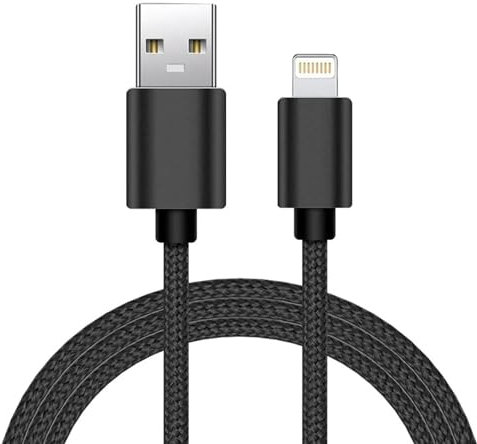 MOBISTAR iPhone Charger Cable 1M/3.3FT - 3A Fast Charging Nylon Braided Lead for iPhone 14 13 12 11 Pro Max XR XS X 8 7 6s Plus 5s SE 2020 (Black)