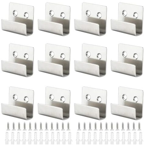 Keramikfliesen Wandhaken 12STK Halterung Display Mit Schrauben - Edelstahl Gebürstet Schwerlast für Spiegel, Hängende Bilder, Küche, Bad, Garage (Silber, 11mm Innenbreite)