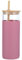 soulnioi Glass Tumbler with Bamboo Lid and Straw, 600ml Glass Water Bottle with Silicone Protective Sleeve, for Iced Coffee Cup,Boba Tea Cup Glass Travel Cup (Rose Pink)