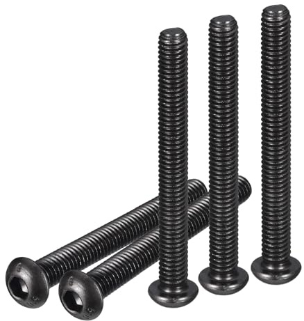 DTGN 15er Pack M6-1x55mm Innensechskantschrauben mit Linsenkopf | Innensechskant Vollgewindebefestigung, Kohlenstoffstahl Schwarzoxid, Geeignet für Maschinen