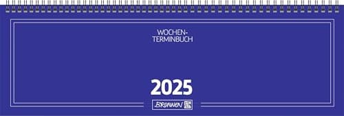 BRUNNEN Querterminbuch Mod. 775 2025 | 420×137 mm, Karton, blau