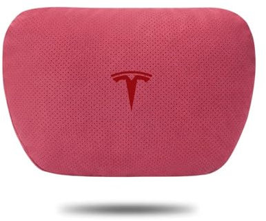 OZWALN Auto Kopfstütze Kissen für Tesla Model 3 Y S X Emblem Nackenkissen Orthopädisches Nackenstütze Autositz Waschbarer Bezug Zubehör,1pc-C