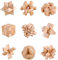 Melearch 9 Stück 3D Mini Holzpuzzles, Geschicklichkeitsspiel, Knobelspiele Logikspiel im Holzrahmen, IQ Denkspiele, Geduldspiel für Erwachsene und Kinder, A