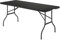 STEELSØN Zennar Klapptisch schwarz – Campingtisch Holzoptik – Buffettisch Kunststoff wetterfest – Gartentisch für Terrasse und Balkon zusammenklappbar – Partytisch für 8 Personen