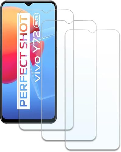 Jinyunlai Lot de 3, Verre Trempé pour Vivo Y52 5G/Vivo Y72 5G, Film Protection écran - Anti Rayures - sans Bulles d'air -Ultra Résistant (HD Ultra Transparent) Dureté 9H Glass