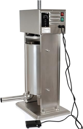 Zelsius elektrischer Wurstfüller 15L Wurstfüllmaschine elektrisch Edelstahl Wurstpresse mit Fußpedal 4x Fülltülle 3x Ersatzdichtung