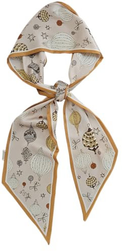 GIMIRO Satin Seidenschal 148 x 13,5 cm Krawatte Double Layer Bund für Blazer, Mantel, Kleid (55#Ballon Khaki)