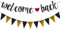 Welcome Back Girlande, Willkommen Zurück Girlande Welcome Back Banner Willkommen Girlande Schwarz Welcome Back Deko für Klassenzimmer, Schule, Familie Party Dekoration