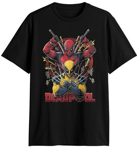 Marvel Deadpool 3 Wolverine Claws Our Danger T-Shirt, nero, M