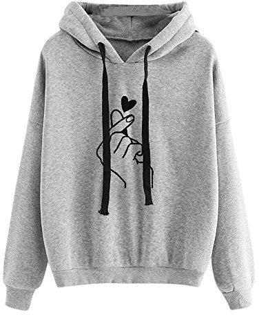 Cvanxluy Hoodie Damen Pink Baggy Pullover Langarmshirt Oberteile Basic Frauen Tee Shirts Tshirt Drucken Schwarz Tops Streetwear Herbst Winter Brief Sweatjacke