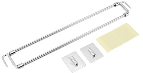 Qcwwy Verstellbare RV-Sicherungsstange, 31,9–57,9 cm, Spannungsstil, Edelstahl-Kühlschrank-Spannstange, Lebensmittel- und Getränkestabilisator für Wohnmobil-Kühlschrank, Verhindert