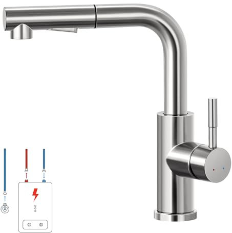 Lonheo Robinet de cuisine basse pression avec douchette extensible pour chauffe-eau ou appareils sous évier