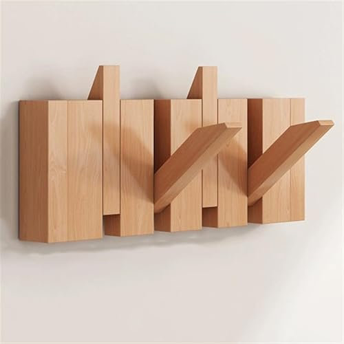 RVUEM Garderobe Aus Massivholz Mit Klaviertasten, Kleiderhaken, Moderner Platzsparender KleiderbüGel, Mit Herunterklappbaren Haken, Zum AufhäNgen Von MäNteln, Schals, Taschen,02,32.5×14.5cm(4Hooks)