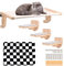 Hamac mural pour chat - Meuble mural en bois - Étagère pour chat et perchoirs - Étagère murale pour l'intérieur avec peluche - Plate-forme de lit mural pour dormir, jouer et escalader